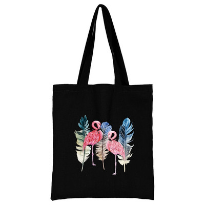 Torba za kupovinu Ženska ručna torba Torba na rame Ženska kupovna platnena torba Višekratna upotreba za putovanje na posao Školska torba velikog kapaciteta Print flamingo