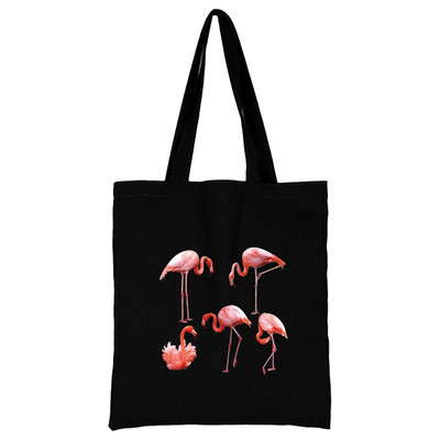 Torba za kupovinu Ženska ručna torba Torba na rame Ženska kupovna platnena torba Višekratna upotreba za putovanje na posao Školska torba velikog kapaciteta Print flamingo