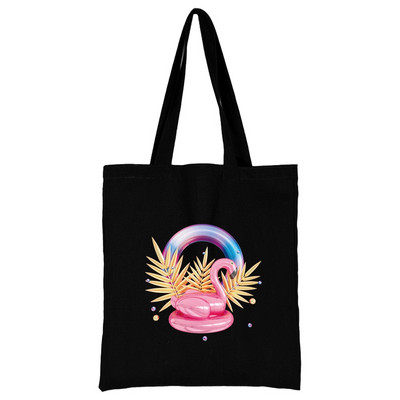 Torba za kupovinu Ženska ručna torba Torba na rame Ženska kupovna platnena torba Višekratna upotreba za putovanje na posao Školska torba velikog kapaciteta Print flamingo