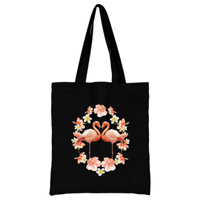 Torba za kupovinu Ženska ručna torba Torba na rame Ženska kupovna platnena torba Višekratna upotreba za putovanje na posao Školska torba velikog kapaciteta Print flamingo