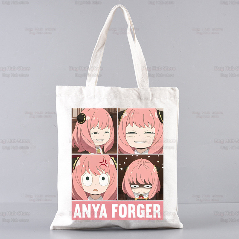 Spy X Family Shopper Geanta Print Canvas Anime Kawaii Anya Forger Genți de mână Genți de mână SPYFAMILY Genți de femei Harajuku Genți de umăr