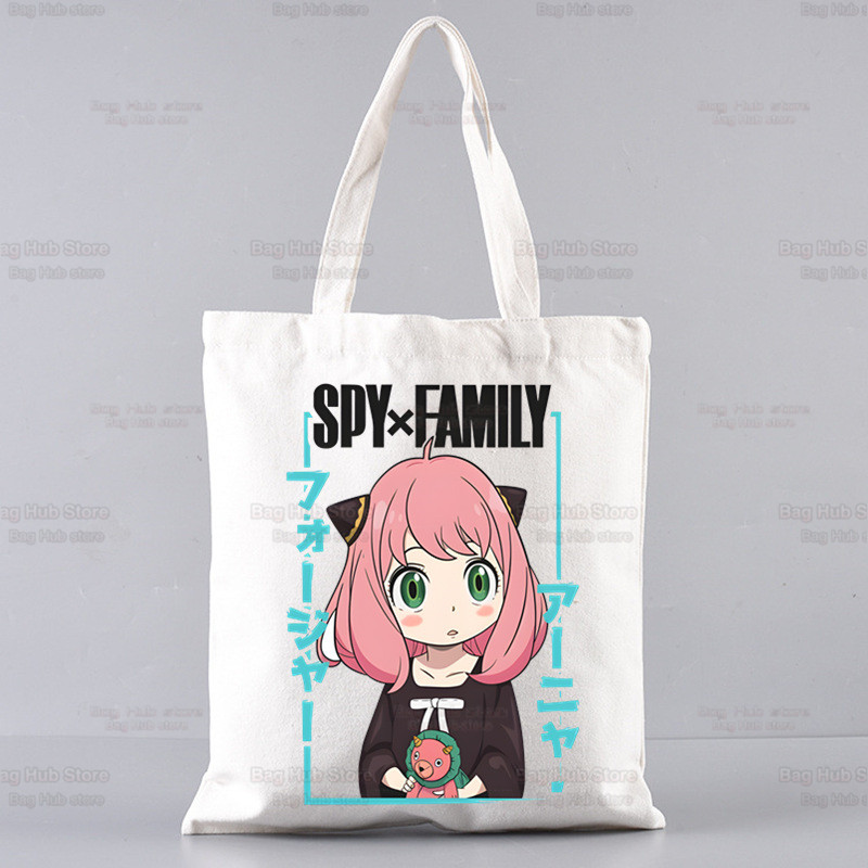 Spy X Family Shopper Geanta Print Canvas Anime Kawaii Anya Forger Genți de mână Genți de mână SPYFAMILY Genți de femei Harajuku Genți de umăr