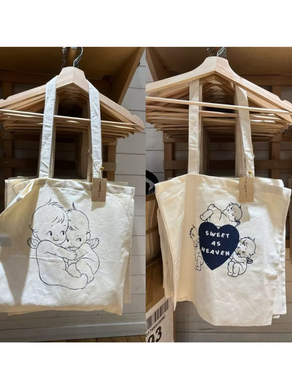 Ležerna ženska modna torba na rame s printom žutog anđela 2023. Ljeto 2023. Vintage platnene ženske torbe Mujer