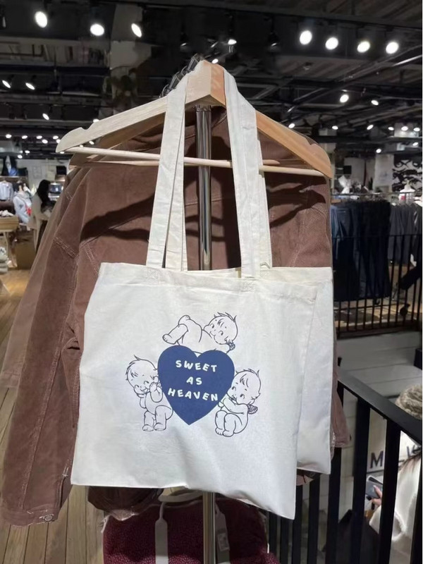 Ležerna ženska modna torba na rame s printom žutog anđela 2023. Ljeto 2023. Vintage platnene ženske torbe Mujer