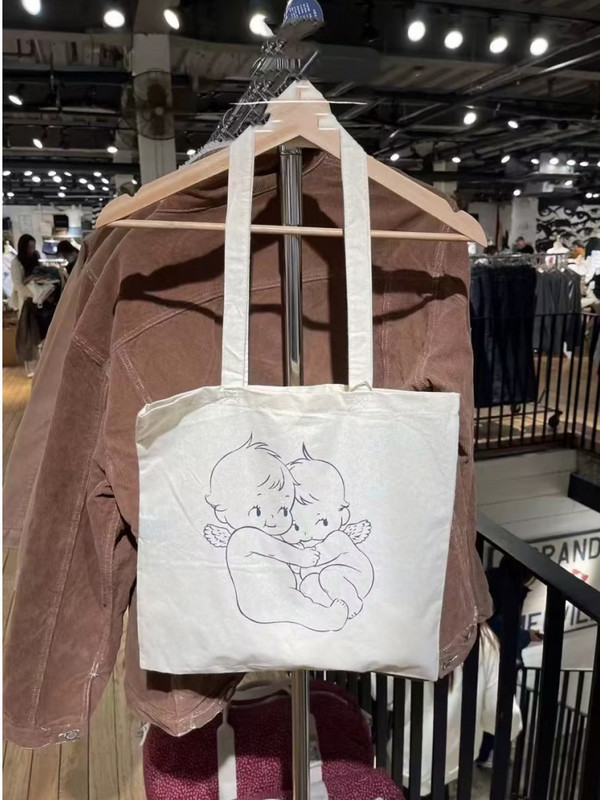 Ležerna ženska modna torba na rame s printom žutog anđela 2023. Ljeto 2023. Vintage platnene ženske torbe Mujer