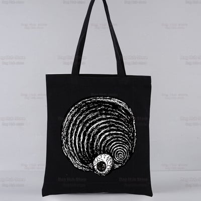 Junji Ito Geantă de cumpărături reutilizabilă Genți de tote din pânză cu anime de groază