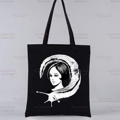 Junji Ito Geantă de cumpărături reutilizabilă Genți de tote din pânză cu anime de groază