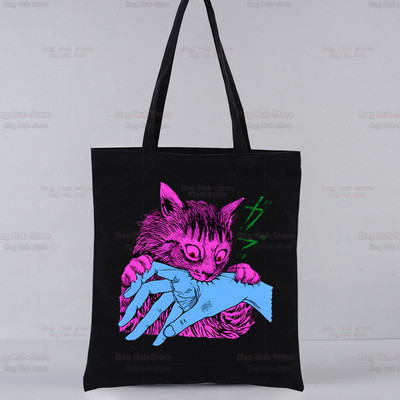 Junji Ito Geantă de cumpărături reutilizabilă Genți de tote din pânză cu anime de groază