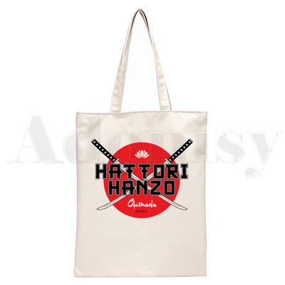 Kill Bill Ninja Hattori Hanzo Graphic Cartoon Print Genți de cumpărături Fete Fashion Casual Pacakge Hand Geantă