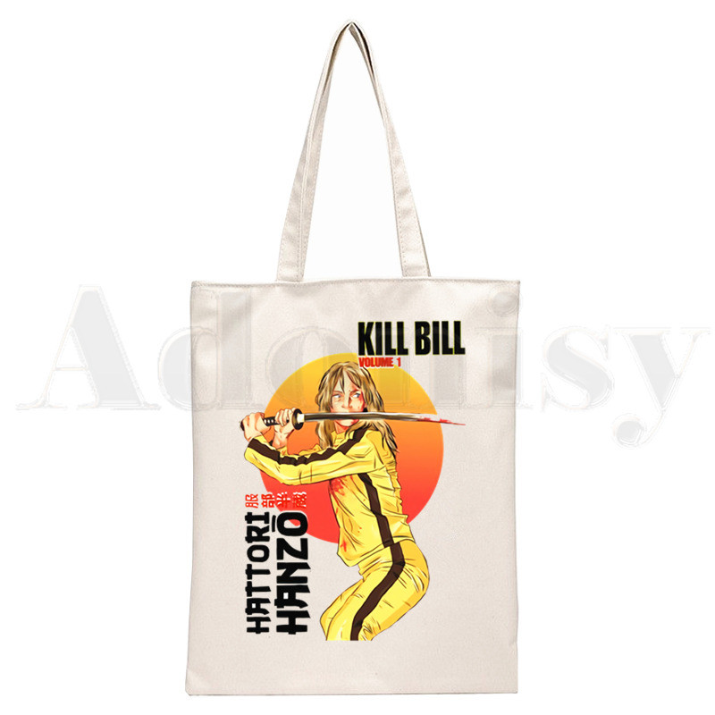 Kill Bill Ninja Hattori Hanzo Graphic Cartoon Print Genți de cumpărături Fete Fashion Casual Pacakge Hand Geantă