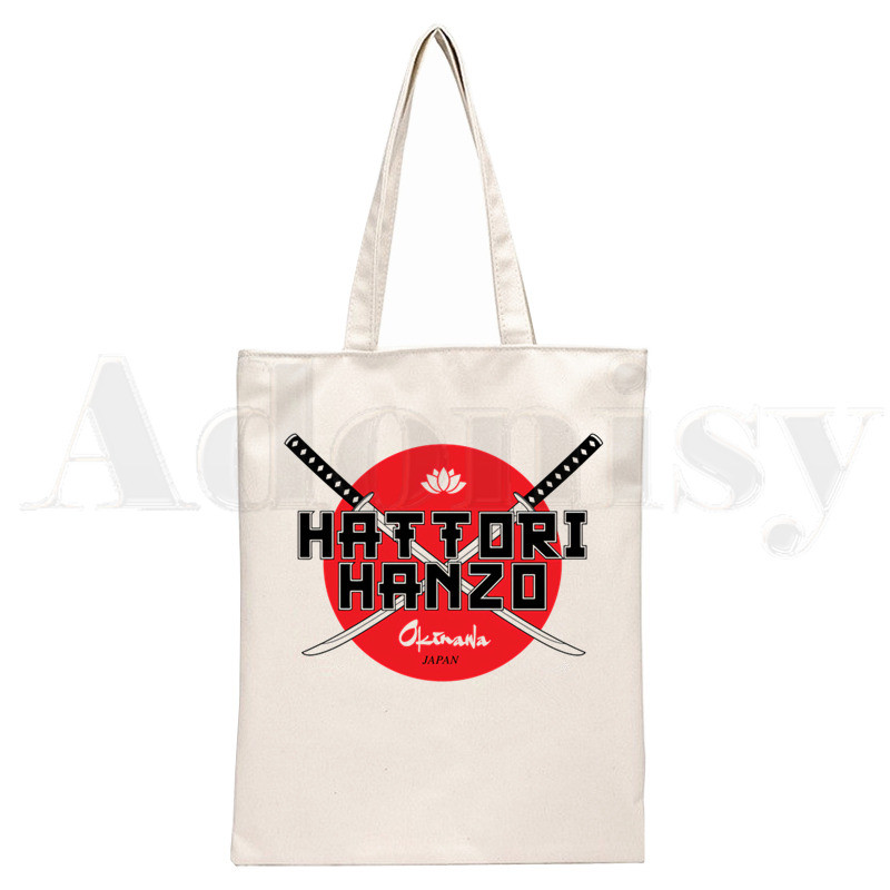 Kill Bill Ninja Hattori Hanzo Graphic Cartoon Print Genți de cumpărături Fete Fashion Casual Pacakge Hand Geantă