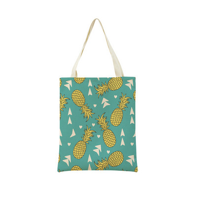 Desen animat Fructe Căpșuni Ananas Imprimare față-verso Geantă de cumpărături Eco Market, pliabilă, portabilă, convenabilă