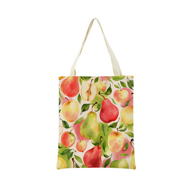 Desen animat Fructe Căpșuni Ananas Imprimare față-verso Geantă de cumpărături Eco Market, pliabilă, portabilă, convenabilă