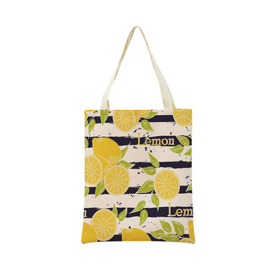 Desen animat Fructe Căpșuni Ananas Imprimare față-verso Geantă de cumpărături Eco Market, pliabilă, portabilă, convenabilă