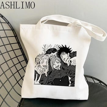 Anime Jujutsu Kaisen Γυναικείες τσάντες Harajuku Y2k Shopping Bag Καμβά Τσάντα Shopper Επαναχρησιμοποιήσιμη Τσάντα Tote Τσάντες Τσάντα ώμου Πτυσσόμενη