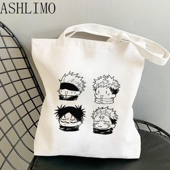 Anime Jujutsu Kaisen Γυναικείες τσάντες Harajuku Y2k Shopping Bag Καμβά Τσάντα Shopper Επαναχρησιμοποιήσιμη Τσάντα Tote Τσάντες Τσάντα ώμου Πτυσσόμενη