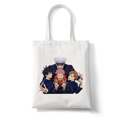 Anime Jujutsu Kaisen Γυναικείες τσάντες Harajuku Y2k Shopping Bag Καμβά Τσάντα Shopper Επαναχρησιμοποιήσιμη Τσάντα Tote Τσάντες Τσάντα ώμου Πτυσσόμενη