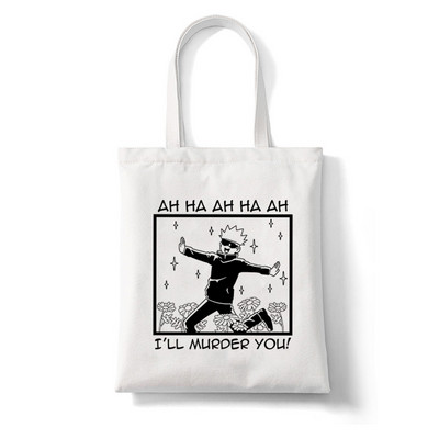 Anime Jujutsu Kaisen Γυναικείες τσάντες Harajuku Y2k Shopping Bag Καμβά Τσάντα Shopper Επαναχρησιμοποιήσιμη Τσάντα Tote Τσάντες Τσάντα ώμου Πτυσσόμενη
