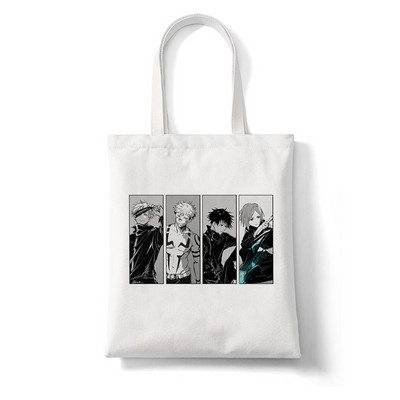 Anime Jujutsu Kaisen Γυναικείες τσάντες Harajuku Y2k Shopping Bag Καμβά Τσάντα Shopper Επαναχρησιμοποιήσιμη Τσάντα Tote Τσάντες Τσάντα ώμου Πτυσσόμενη