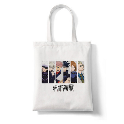 Anime Jujutsu Kaisen Γυναικείες τσάντες Harajuku Y2k Shopping Bag Καμβά Τσάντα Shopper Επαναχρησιμοποιήσιμη Τσάντα Tote Τσάντες Τσάντα ώμου Πτυσσόμενη