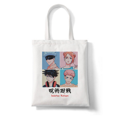 Anime Jujutsu Kaisen Γυναικείες τσάντες Harajuku Y2k Shopping Bag Καμβά Τσάντα Shopper Επαναχρησιμοποιήσιμη Τσάντα Tote Τσάντες Τσάντα ώμου Πτυσσόμενη