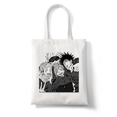Anime Jujutsu Kaisen Γυναικείες τσάντες Harajuku Y2k Shopping Bag Καμβά Τσάντα Shopper Επαναχρησιμοποιήσιμη Τσάντα Tote Τσάντες Τσάντα ώμου Πτυσσόμενη