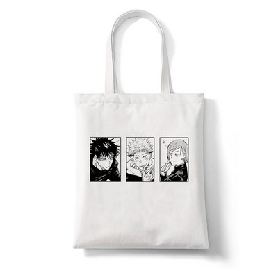 Anime Jujutsu Kaisen Γυναικείες τσάντες Harajuku Y2k Shopping Bag Καμβά Τσάντα Shopper Επαναχρησιμοποιήσιμη Τσάντα Tote Τσάντες Τσάντα ώμου Πτυσσόμενη