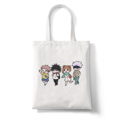 Anime Jujutsu Kaisen Γυναικείες τσάντες Harajuku Y2k Shopping Bag Καμβά Τσάντα Shopper Επαναχρησιμοποιήσιμη Τσάντα Tote Τσάντες Τσάντα ώμου Πτυσσόμενη
