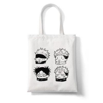 Anime Jujutsu Kaisen Γυναικείες τσάντες Harajuku Y2k Shopping Bag Καμβά Τσάντα Shopper Επαναχρησιμοποιήσιμη Τσάντα Tote Τσάντες Τσάντα ώμου Πτυσσόμενη