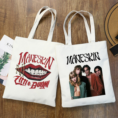 Maneskin Τσάντες αγορών Τσάντα Shopper Τσάντα Tote Τσάντες Τσάντες ώμου Γυναικεία βαμβακερή πάνινη τσάντα παραλίας Unisex Μόδα