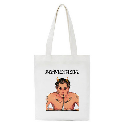 Maneskin Τσάντες αγορών Τσάντα Shopper Τσάντα Tote Τσάντες Τσάντες ώμου Γυναικεία βαμβακερή πάνινη τσάντα παραλίας Unisex Μόδα