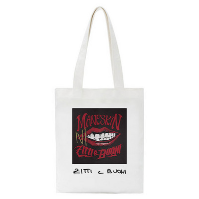 Maneskin Τσάντες αγορών Τσάντα Shopper Τσάντα Tote Τσάντες Τσάντες ώμου Γυναικεία βαμβακερή πάνινη τσάντα παραλίας Unisex Μόδα