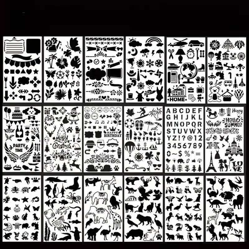 EZONE 6 бр./компл. Направи си сам издълбани шаблони за наслояване Картини Скрапбук Оцветяване Релефен албум Декоративни хартиени картички Канцеларски материали