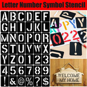 Újrafelhasználható barkácsfestés üreges forma dombornyomó sablon betűszám szimbólum stencil festőtábla bélyegző forma vonalzó