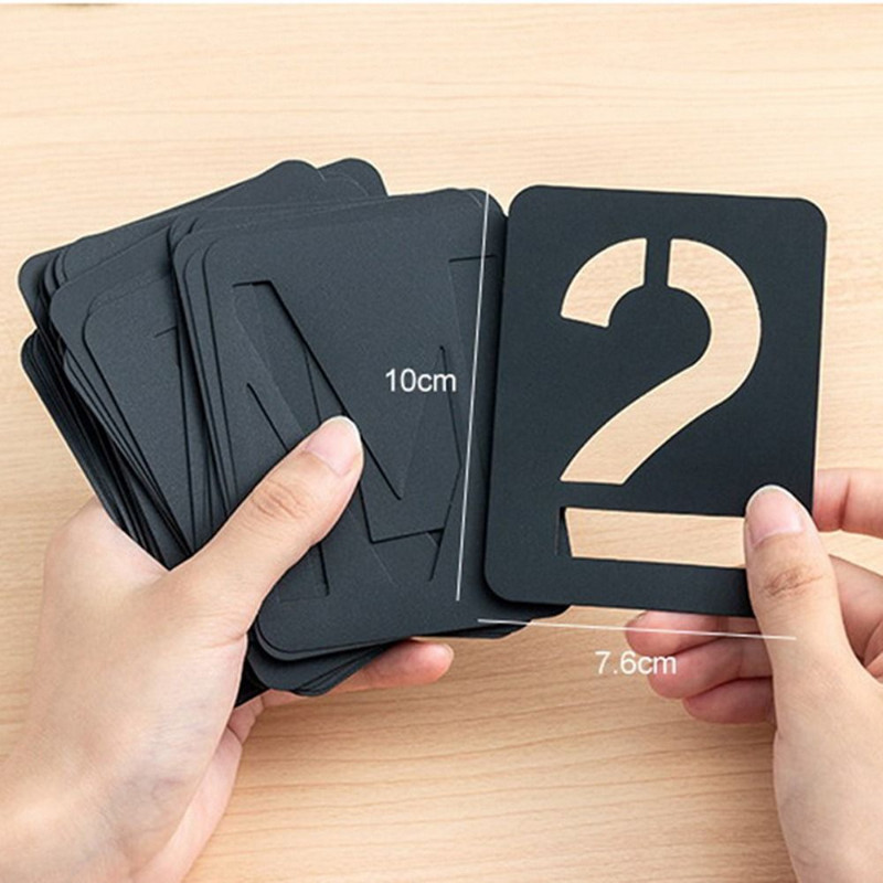 Újrafelhasználható barkácsfestés üreges forma dombornyomó sablon betűszám szimbólum stencil festőtábla bélyegző forma vonalzó