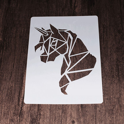 A4 3D geomeetria loomad rebane ananass hobune hirv šabloonid seinamaaling väljalõigete album värvimine reljeefne album Dekoratiivne mall