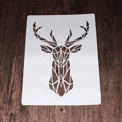 A4 3D geomeetria loomad rebane ananass hobune hirv šabloonid seinamaaling väljalõigete album värvimine reljeefne album Dekoratiivne mall