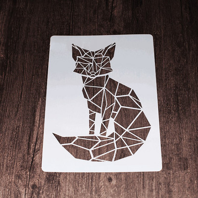 A4 3D geomeetria loomad rebane ananass hobune hirv šabloonid seinamaaling väljalõigete album värvimine reljeefne album Dekoratiivne mall