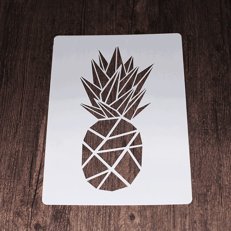 A4 3D geomeetria loomad rebane ananass hobune hirv šabloonid seinamaaling väljalõigete album värvimine reljeefne album Dekoratiivne mall