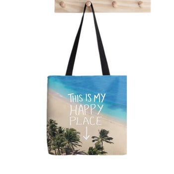 2021 Shopper Happy London Tote Bag Print Γυναικεία τσάντα Harajuku shopper κορίτσι τσάντα αγορών Τσάντα ώμου Lady Canvas Bag