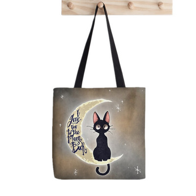 2021 m. Shopper Happy London Tote Bag Print Tote Bag Moteriškas Harajuku pirkėjo rankinė mergina Pečių pirkinių krepšys Lady Canvas Bag