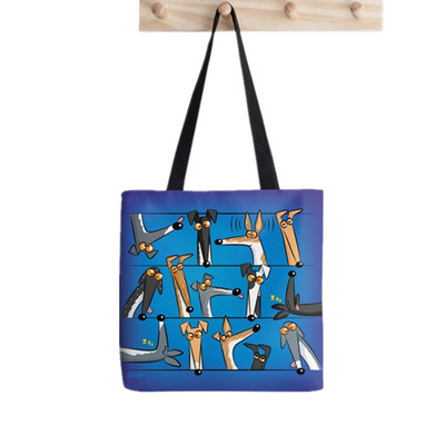 2021 m. Shopper Happy London Tote Bag Print Tote Bag Moteriškas Harajuku pirkėjo rankinė mergina Pečių pirkinių krepšys Lady Canvas Bag