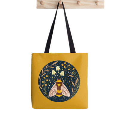 2021 m. Shopper Happy London Tote Bag Print Tote Bag Moteriškas Harajuku pirkėjo rankinė mergina Pečių pirkinių krepšys Lady Canvas Bag