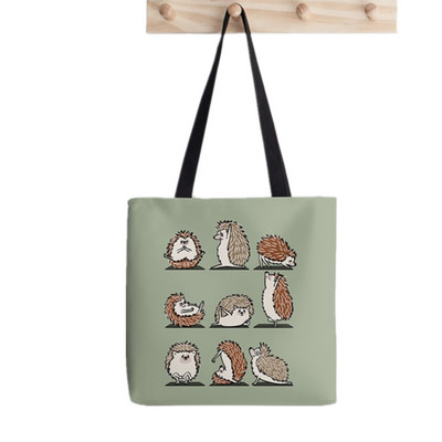 2021 m. Shopper Happy London Tote Bag Print Tote Bag Moteriškas Harajuku pirkėjo rankinė mergina Pečių pirkinių krepšys Lady Canvas Bag