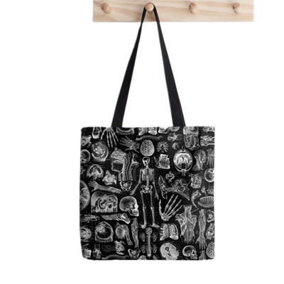 2021 m. Shopper Happy London Tote Bag Print Tote Bag Moteriškas Harajuku pirkėjo rankinė mergina Pečių pirkinių krepšys Lady Canvas Bag