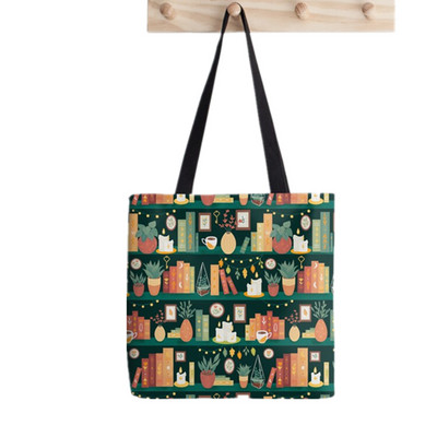 2021 m. Shopper Happy London Tote Bag Print Tote Bag Moteriškas Harajuku pirkėjo rankinė mergina Pečių pirkinių krepšys Lady Canvas Bag