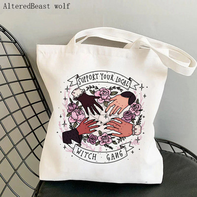 Geantă de umăr pentru femei Curcubeu Magie Soare și Lună Carte de tarot Geantă de pânză vrăjitoare Geanta Shopper Harajuku Geanta de mână pentru femeie