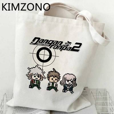Danganronpa τσάντα για ψώνια παντοπωλείο βαμβακερή shopper καμβά μπόλσα τσάντα bolsas επαναχρησιμοποιήσιμες πτυσσόμενες καμπάνες από γιούτα