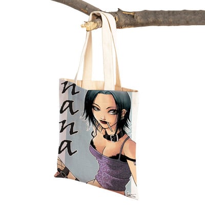 Anime NANA Art ikdienas sieviešu iepirkumu soma japāņu klasiska multfilma audekls sievietēm pircēju soma Ceļojumu rokassomas