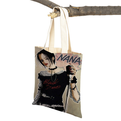 Anime NANA Art ikdienas sieviešu iepirkumu soma japāņu klasiska multfilma audekls sievietēm pircēju soma Ceļojumu rokassomas